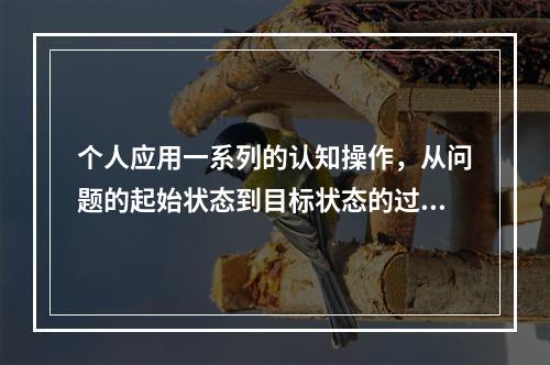 个人应用一系列的认知操作，从问题的起始状态到目标状态的过程，