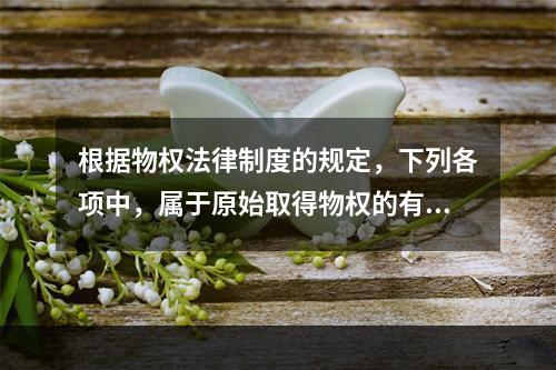 根据物权法律制度的规定，下列各项中，属于原始取得物权的有()