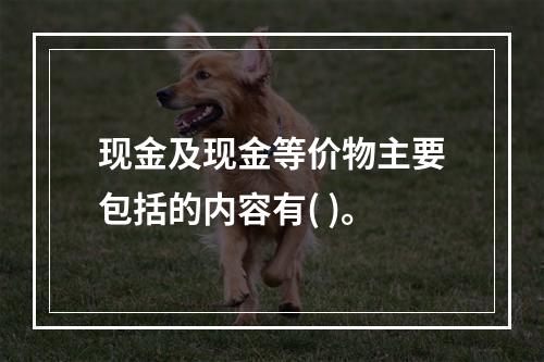 现金及现金等价物主要包括的内容有( )。