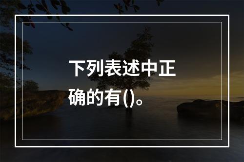 下列表述中正确的有()。