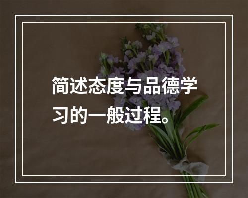 简述态度与品德学习的一般过程。