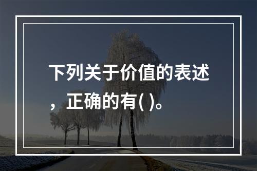 下列关于价值的表述，正确的有( )。