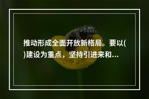 推动形成全面开放新格局。要以()建设为重点，坚持引进来和走出