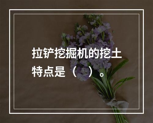 拉铲挖掘机的挖土特点是（　）。