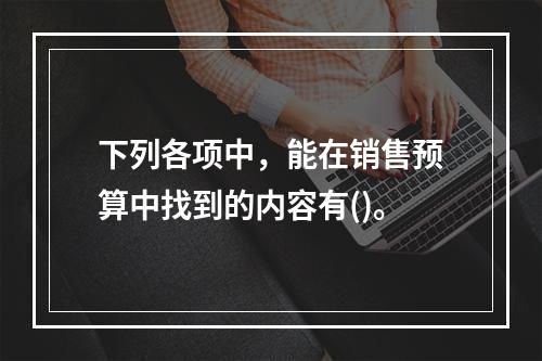 下列各项中，能在销售预算中找到的内容有()。