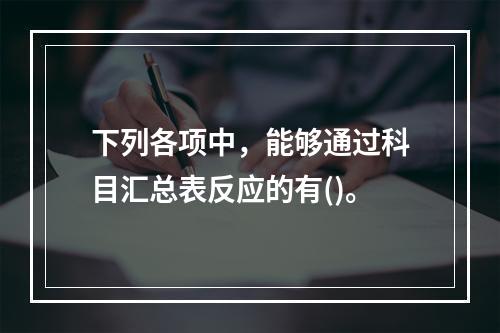 下列各项中，能够通过科目汇总表反应的有()。