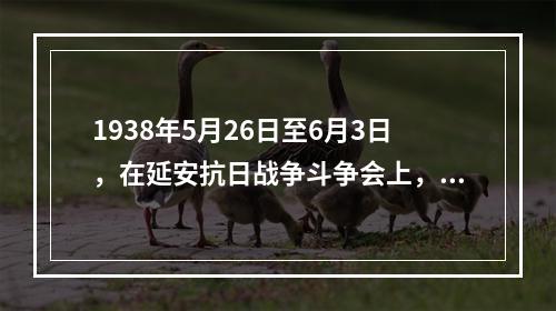 1938年5月26日至6月3日，在延安抗日战争斗争会上，毛泽