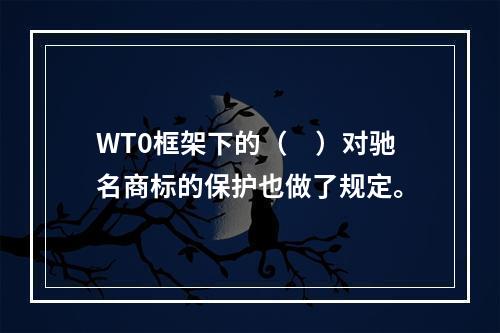 WT0框架下的（　）对驰名商标的保护也做了规定。