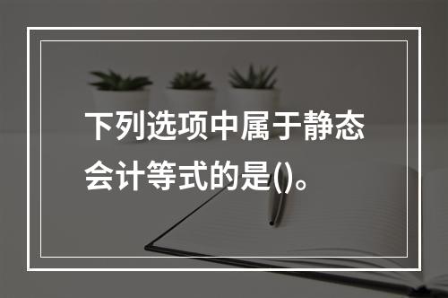 下列选项中属于静态会计等式的是()。