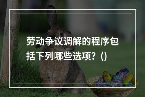 劳动争议调解的程序包括下列哪些选项？()