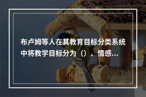 布卢姆等人在其教育目标分类系统中将教学目标分为（）、情感和（