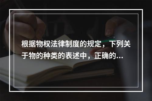 根据物权法律制度的规定，下列关于物的种类的表述中，正确的是(