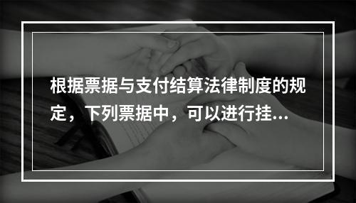 根据票据与支付结算法律制度的规定，下列票据中，可以进行挂失止