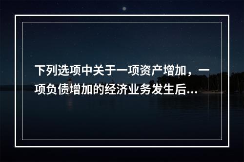 下列选项中关于一项资产增加，一项负债增加的经济业务发生后，会