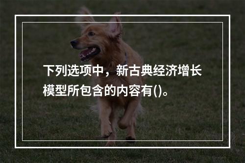 下列选项中，新古典经济增长模型所包含的内容有()。