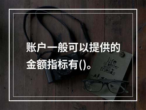 账户一般可以提供的金额指标有()。