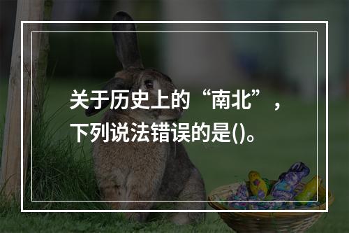 关于历史上的“南北”，下列说法错误的是()。