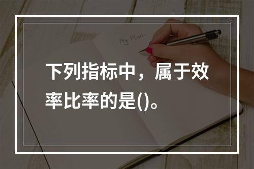 下列指标中，属于效率比率的是()。