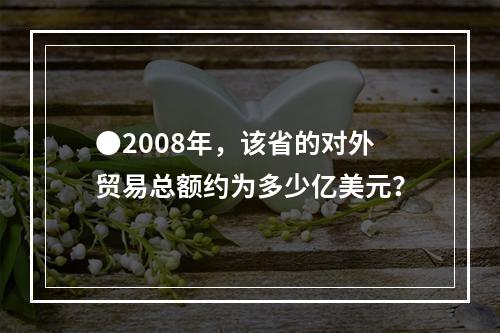 ●2008年，该省的对外贸易总额约为多少亿美元？