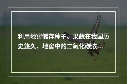 利用地窖储存种子、果蔬在我国历史悠久，地窖中的二氧化碳浓度较