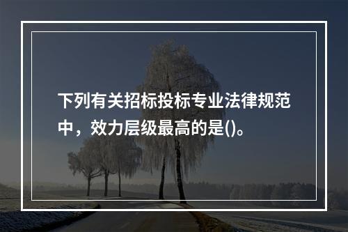 下列有关招标投标专业法律规范中，效力层级最高的是()。