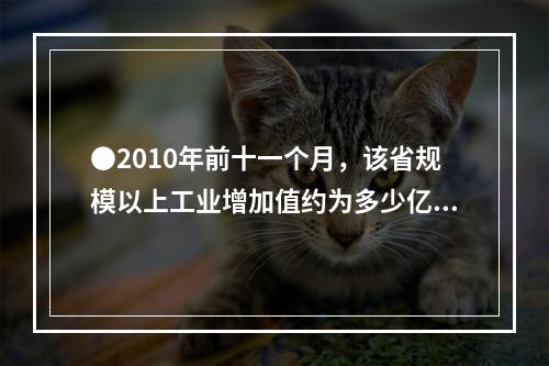 ●2010年前十一个月，该省规模以上工业增加值约为多少亿元？