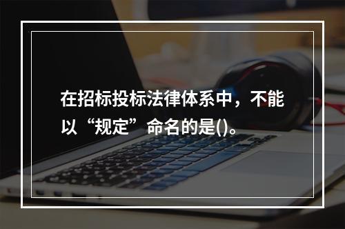 在招标投标法律体系中，不能以“规定”命名的是()。