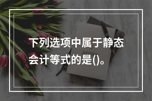 下列选项中属于静态会计等式的是()。