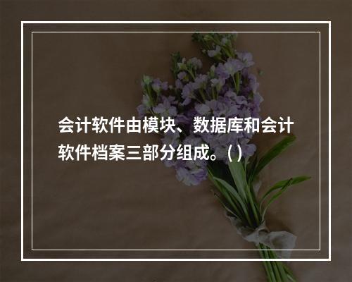 会计软件由模块、数据库和会计软件档案三部分组成。( )