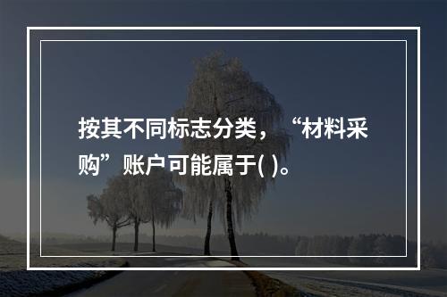 按其不同标志分类，“材料采购”账户可能属于( )。