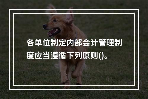 各单位制定内部会计管理制度应当遵循下列原则()。