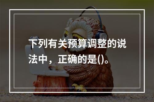 下列有关预算调整的说法中，正确的是()。