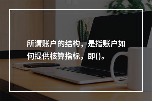 所谓账户的结构，是指账户如何提供核算指标，即()。