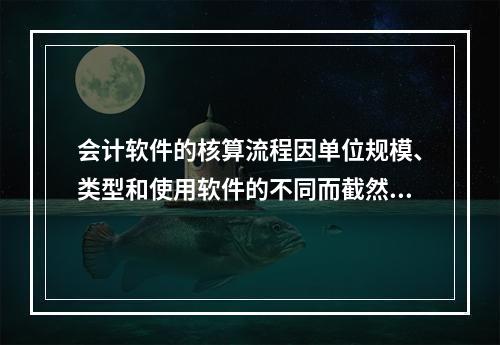 会计软件的核算流程因单位规模、类型和使用软件的不同而截然不同