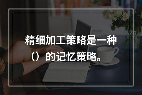 精细加工策略是一种（）的记忆策略。