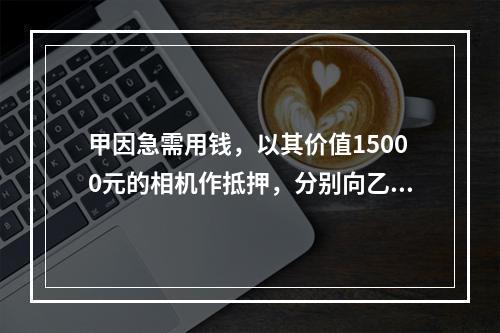 甲因急需用钱，以其价值15000元的相机作抵押，分别向乙借款