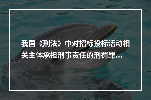 我国《刑法》中对招标投标活动相关主体承担刑事责任的刑罚罪名通