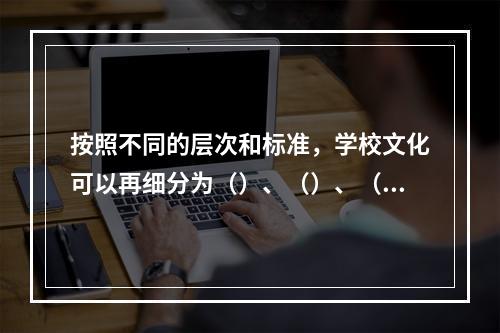 按照不同的层次和标准，学校文化可以再细分为（）、（）、（）以