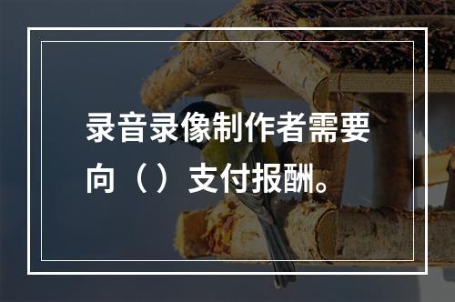 录音录像制作者需要向（ ）支付报酬。