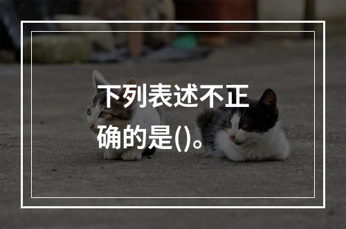 下列表述不正确的是()。