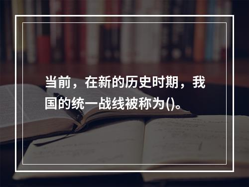 当前，在新的历史时期，我国的统一战线被称为()。