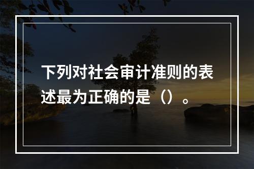 下列对社会审计准则的表述最为正确的是（）。