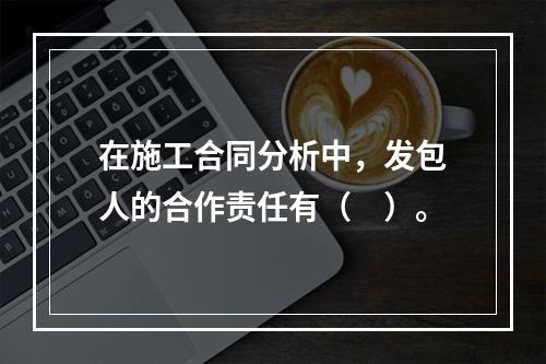 在施工合同分析中，发包人的合作责任有（　）。