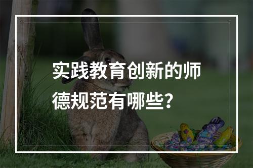 实践教育创新的师德规范有哪些？