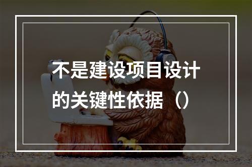 不是建设项目设计的关键性依据（）