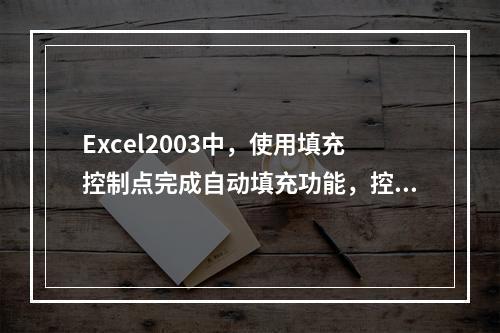 Excel2003中，使用填充控制点完成自动填充功能，控制点