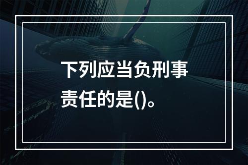 下列应当负刑事责任的是()。