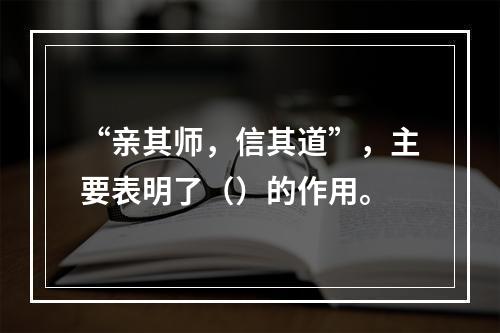 “亲其师，信其道”，主要表明了（）的作用。