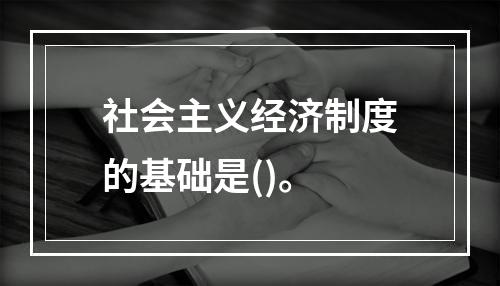 社会主义经济制度的基础是()。