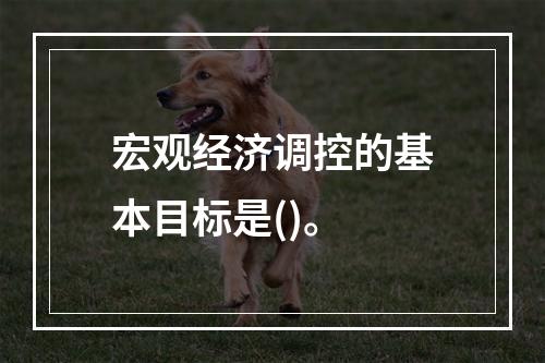 宏观经济调控的基本目标是()。